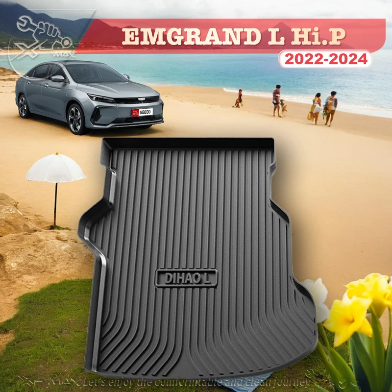 

For GEELY EMGRAND L Hi.P 2024 TPE Custom Fit Car Trunk Mat All Season Black Cargo Mat 3D Shaped Laser Measured Trunk Liners