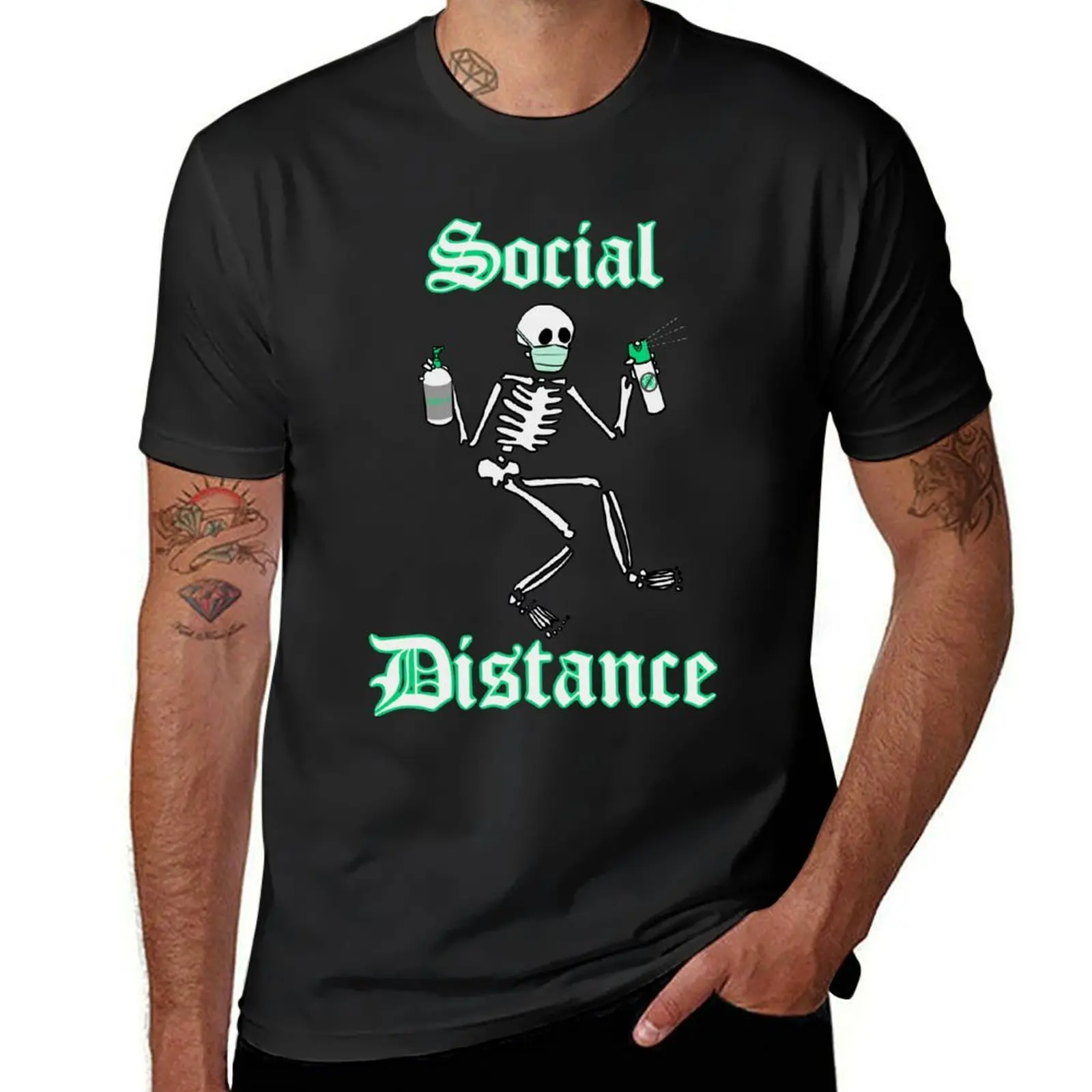 

Social Distance T-Shirt graphics summer top mens graphic t-shirts hip hop