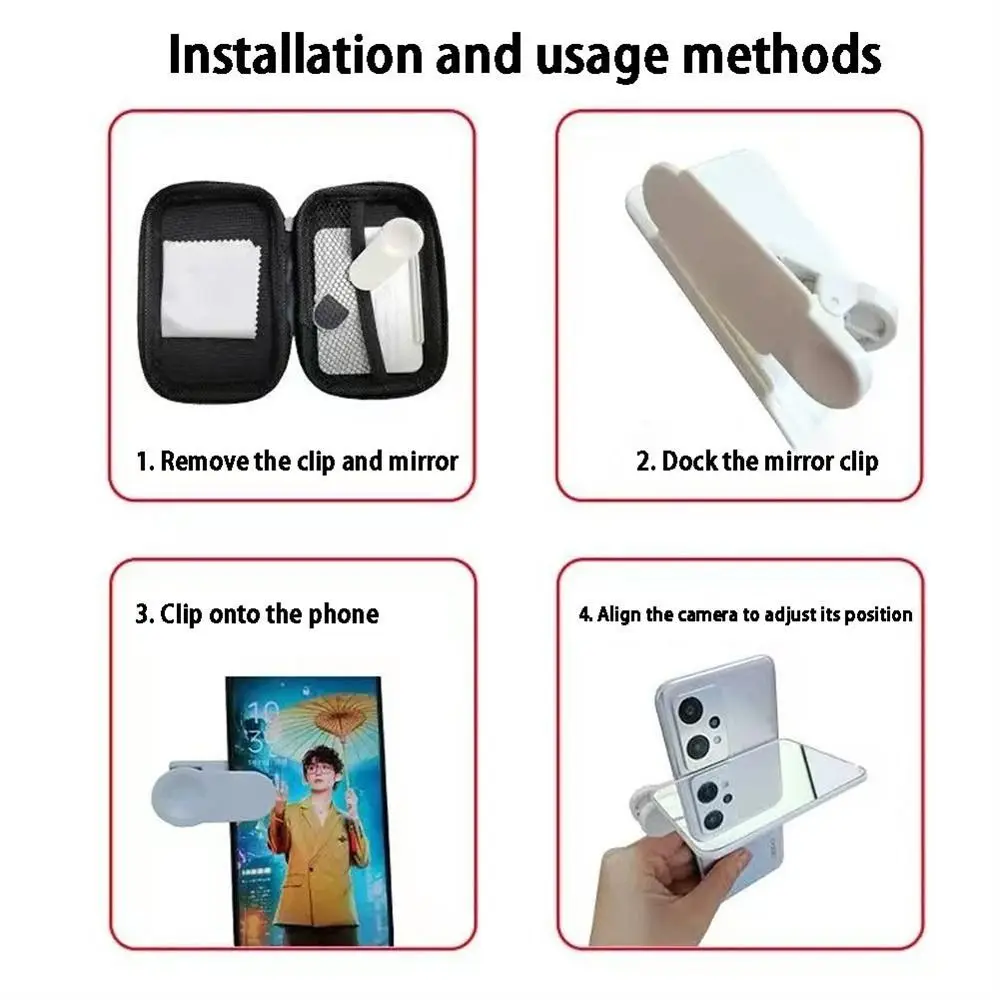 Horizontaler vertikaler Smartphone-Kameraspiegel, Spiegel des Himmels, Reflexion, Schießen, Handy, Reflexion, Clip, Außenobjektiv