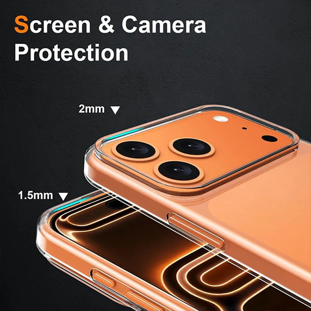 Luxuriöse Transparente Handyhüllen für iPhone 18 Pro Max 17 Pro Max 16 15 11 14 Plus 13 12 Mini 7 8 XS Max XR Hüllen Klare Rückabdeckung – Detail 5