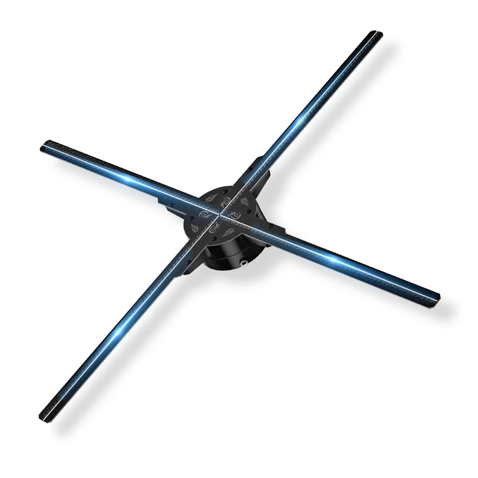 ใหม่ 3D โฮโลแกรมเทคโนโลยีโฆษณา 65 ซม.4 ใบมีดจอแสดงผลความละเอียดสูง 3d Holographic Led พัดลมโปรเจคเตอร์