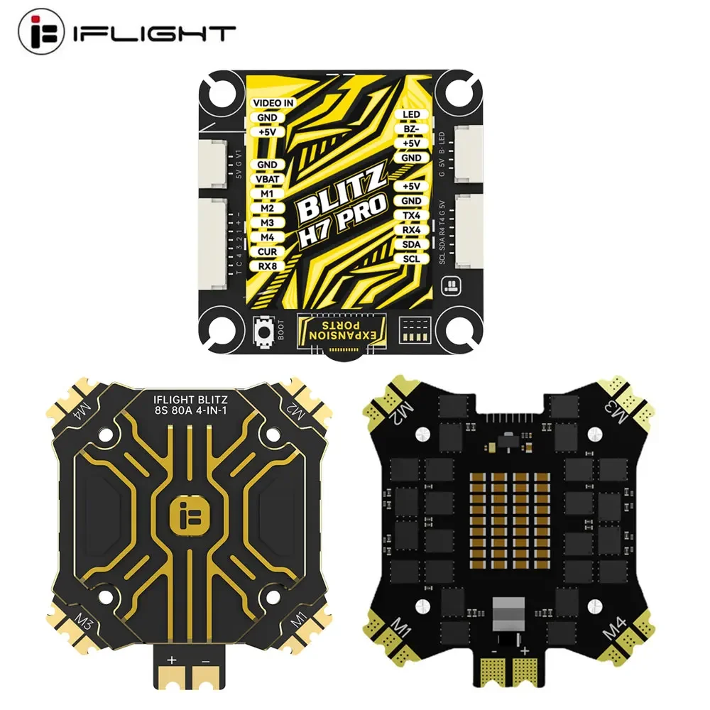 iFlight BLITZ H7 Pro Combo Set with BLITZ E80 Pro 4-IN-1 ESC (With CNC Alum Cover or Without CNC Alum Cover) for FPV Parts