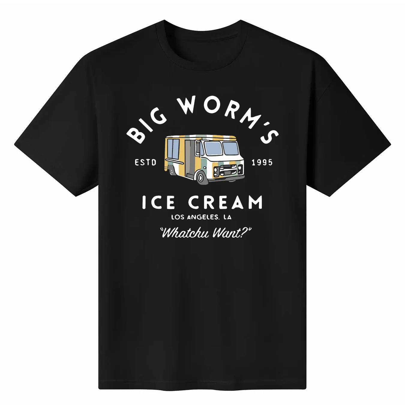 Big Worms Ice Cream Truck Vintage 1995 T-Shirt Regular Fit Short Sleeve Tops