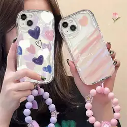 Love Heart Bracelet Chain Clear Case For Xiaomi Mi POCO C65 F6 M6 X6 X5 F3 F4 M3 M4 X4 GT X3 NFC 14 Pro 12 11 Lite 5G NE 12T