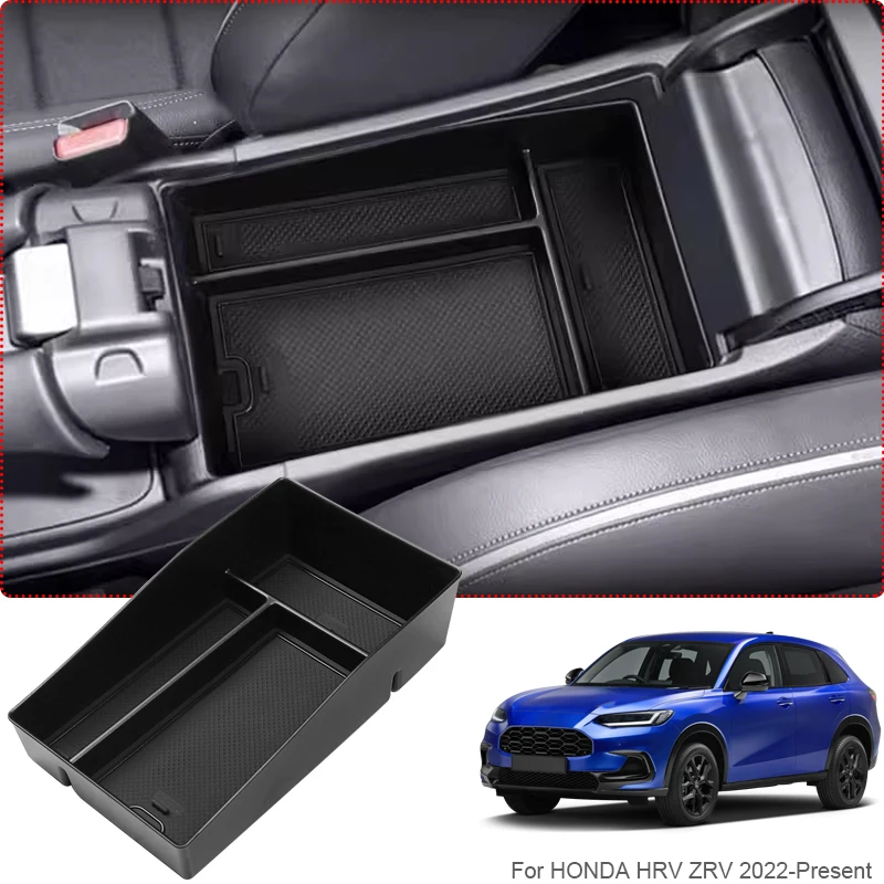 

Car Armrest Box Storage For HONDA HRV ZRV 2022-Present ABS Under Center Console Organizer Tray Door Tidying Box Auto Accessory