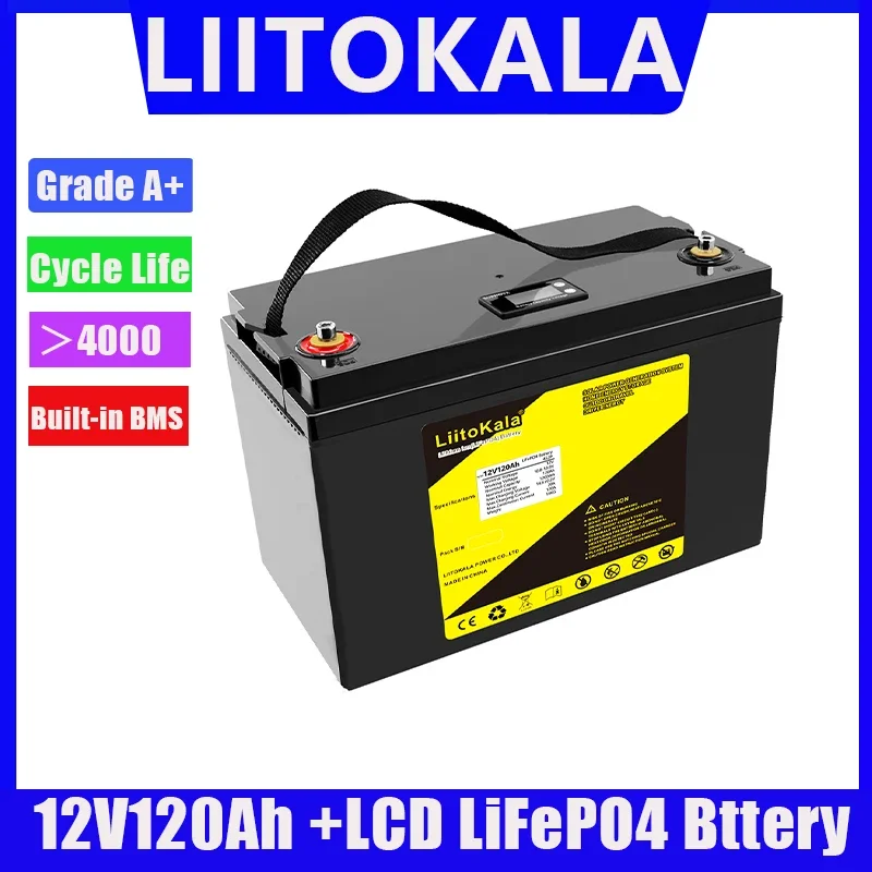 LiitoKala 12V/12.8V 200Ah 150Ah 120Ah 4S LiFePO4 Battery Lithium Iron Phosphate Batteries Cycles Touring car Solar Wind Tax Free