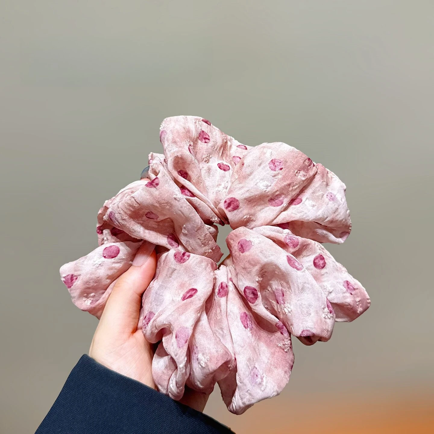 

Premium Mesh Floral Embroidered Scrunchie Fairy Forest Style Elastic Hair Band for Women Korean Retro Sweet Gentle