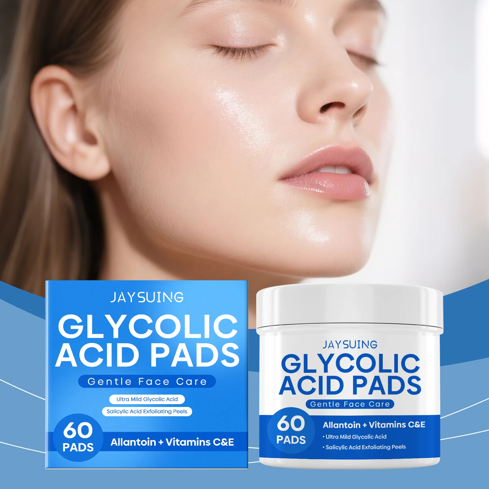 

Exfoliating Cleansing Pads Remove Dirt Oil Nourishe Brighten Smooth Face Reduce Skin Irritation Redness Facial Glycolic Acid Pad