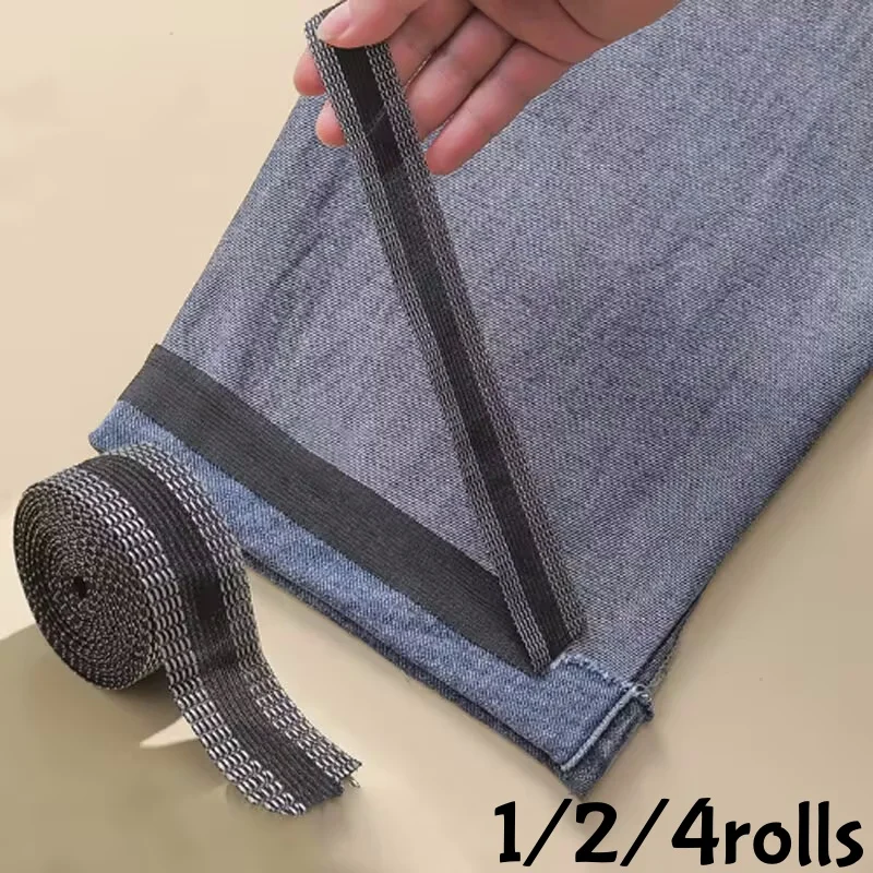 1–4 Rolle DIY Hosenbeinaufkleber selbstklebend Nähen Stoff Bügeln Trimmer Hosen Rand kürzen Patch 2M Nähzubehör