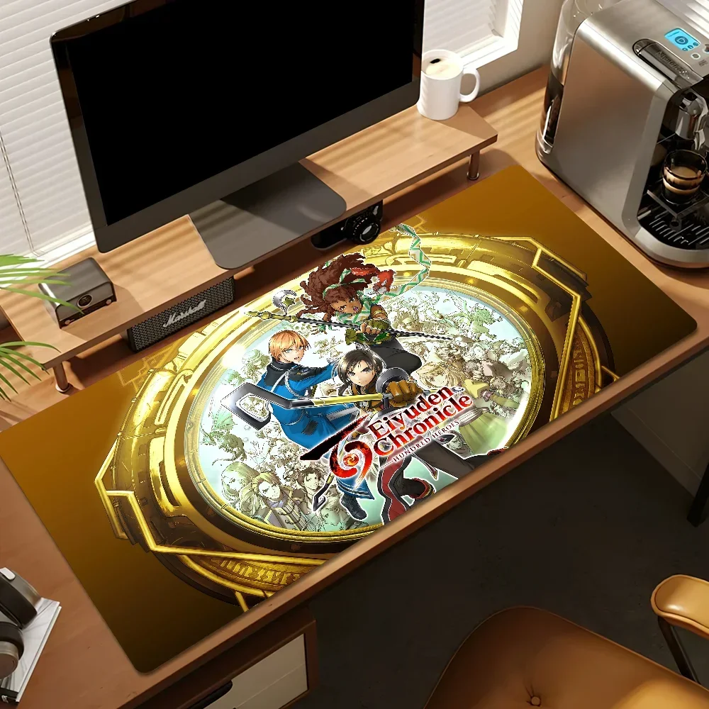 Heißes Spiel Eiyuden Chronicle Hundred Heroes für PC, große Mauspads, Schreibtisch-Gaming-Mauspad, genähte Kanten, Basis erweitert