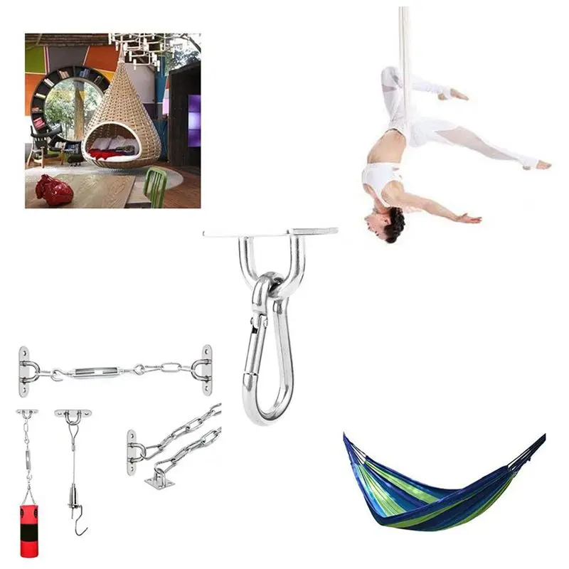 AB46-8 Set M6 Ceiling Wall Mount Hanging Hardware Fitting Set U-Shaped Hooks For Yoga Hammock Swings Marine Yacht Accessories