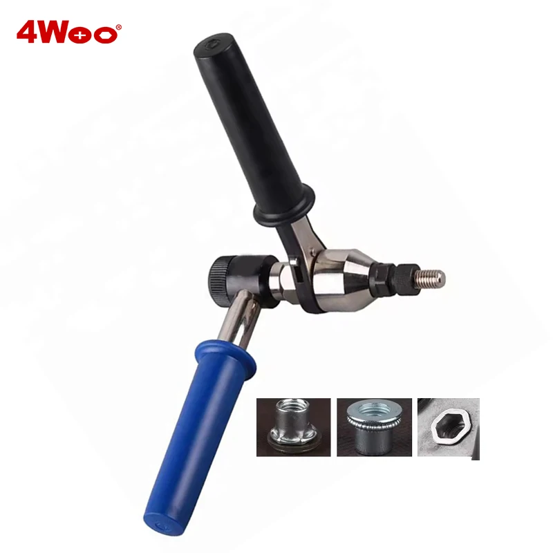 Special Design Manual Riveting Stud Tool Short-bodied Manual Ratchet Rivet Nut Gun for M6-M12 M5-M8 Rivet Stud view 4