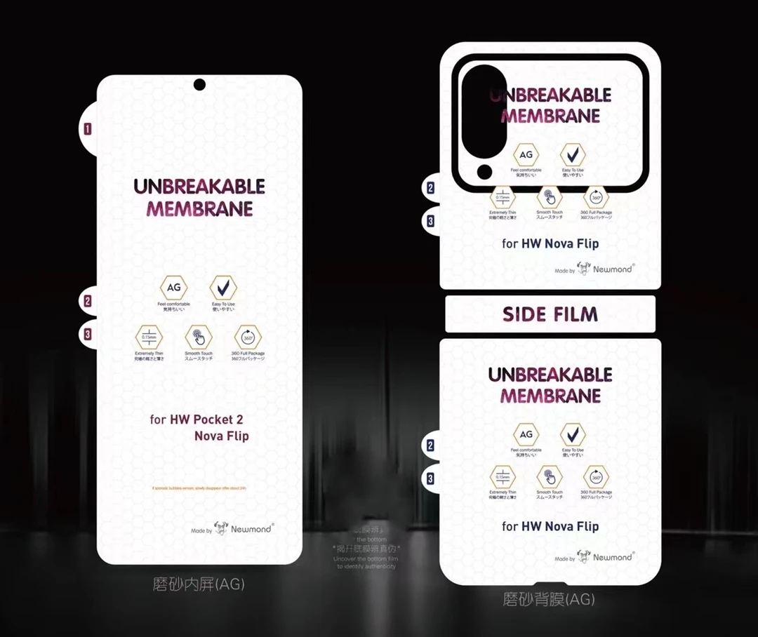 

3 in 1 Front Back Matte Soft Hydrogel Film Transparent For Huawei Nova Flip Nova Flip S Front Back Screen Protector Film