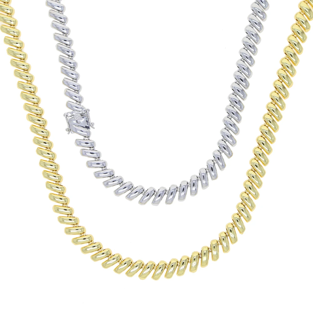 Iced Out Snake Chain Necklace Women Silver Color High Polished Plain Bracelet Earring European Female Fashion Jewelry Set