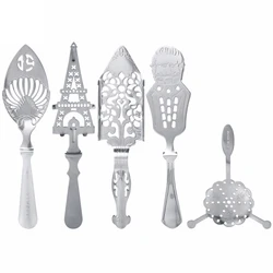 Stainless Steel Absinthe Spoons Wire Mixed Strainer Cocktail Shaker Drinking Colander Filter  Wormwood Spoon  Accessories