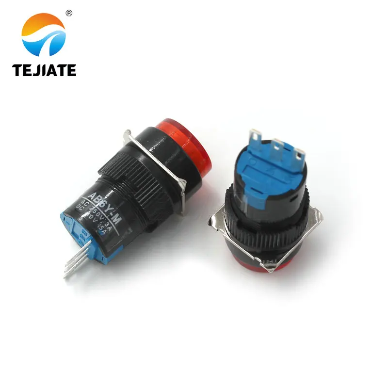 AB6-A zelfsluitende 3-pins start AD16 knop AL6-M reset 5-pins met licht 16mm schakelaar LA16