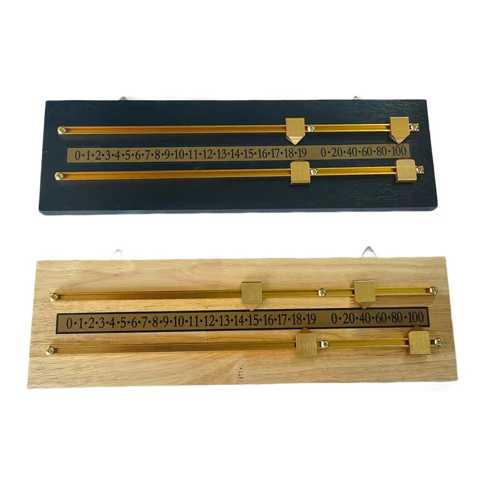 

1pcs Solid Wood Billiard Game Scorer 45x15x1 Cm Double Track Scoreboard Elegant Design For Pool Table Scoring Black-Wood