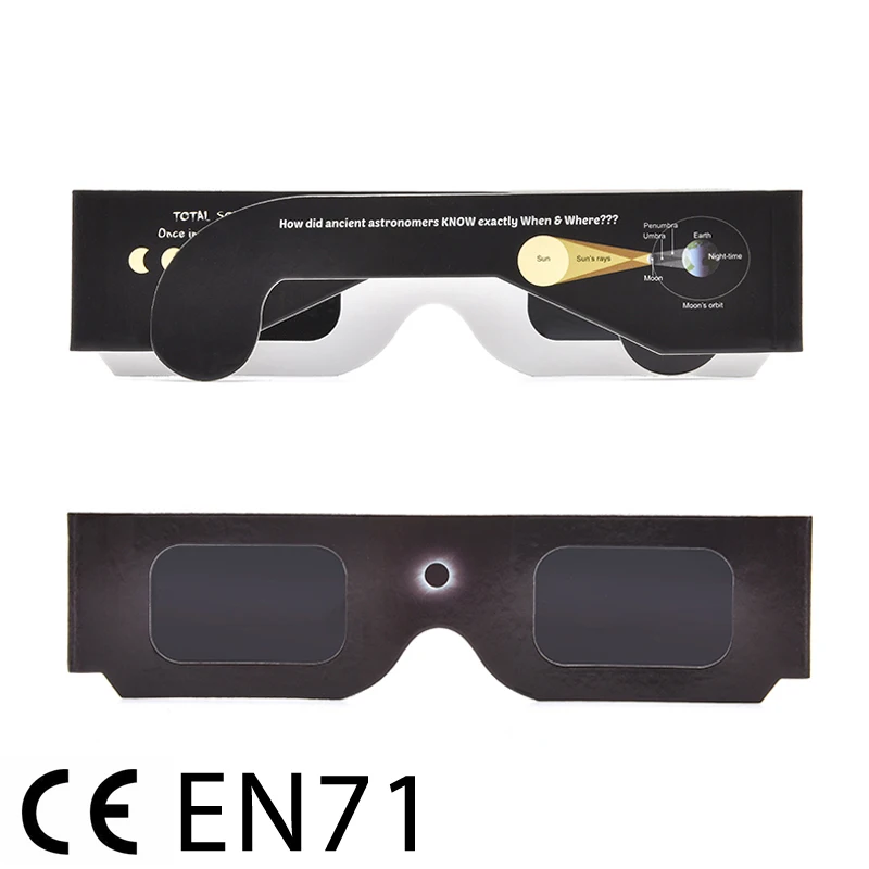 Top 100pcs/lot Certified Safe 3D Paper Solar Glasses,lentes vr Eclipse Viewing Glasses