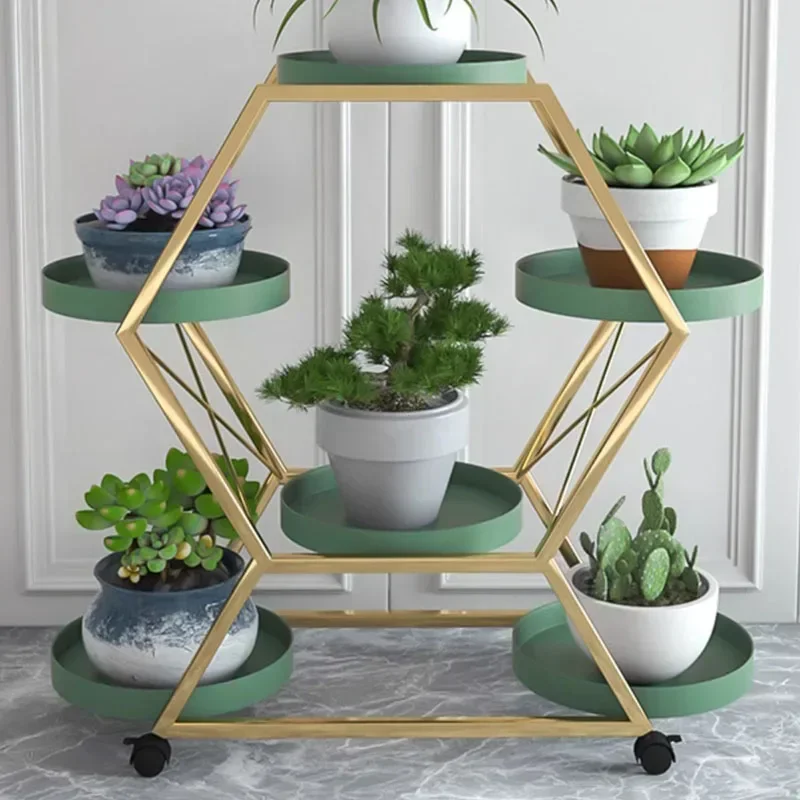 

Golden Indoor Plant Stand Backdrop Flowers Luxury Nordic Plant Stand Metal Bedroom Estantes Para Plantas Balcony Furniture