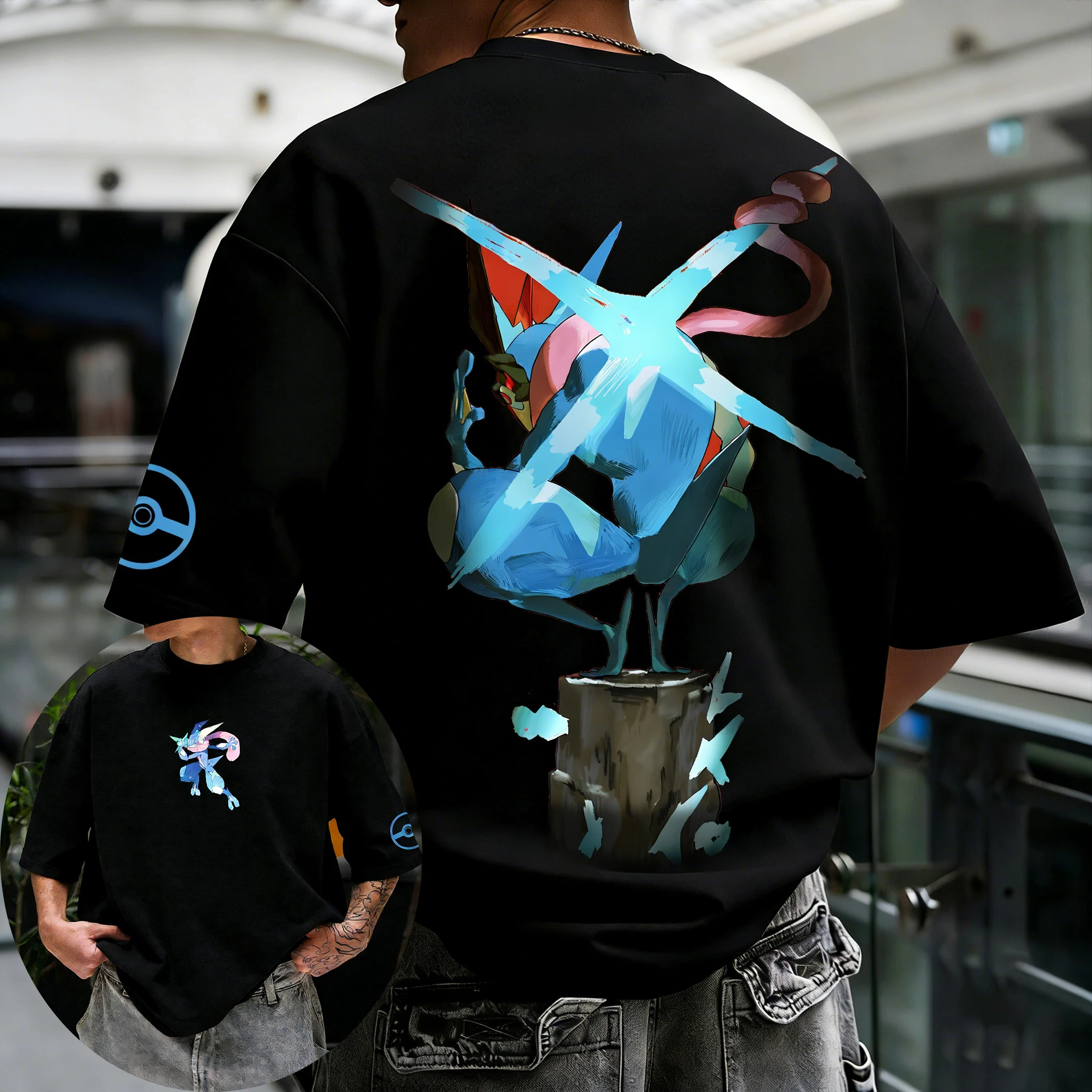 Kaus Katun Cetak Greninja Anim - Anime Cosplay Pokemon ulasan dan harga