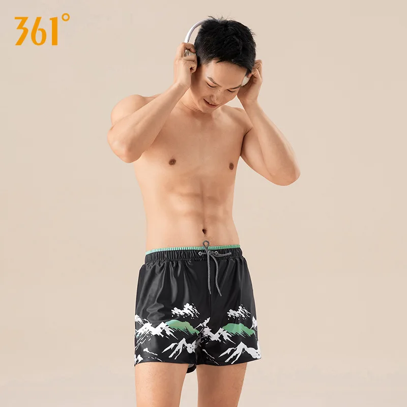 Men One Piece Professional Waterproof Sports Swim Shorts Male Competition Quick-Drying Athletic Beach Trunks Surfing Bath Briefs