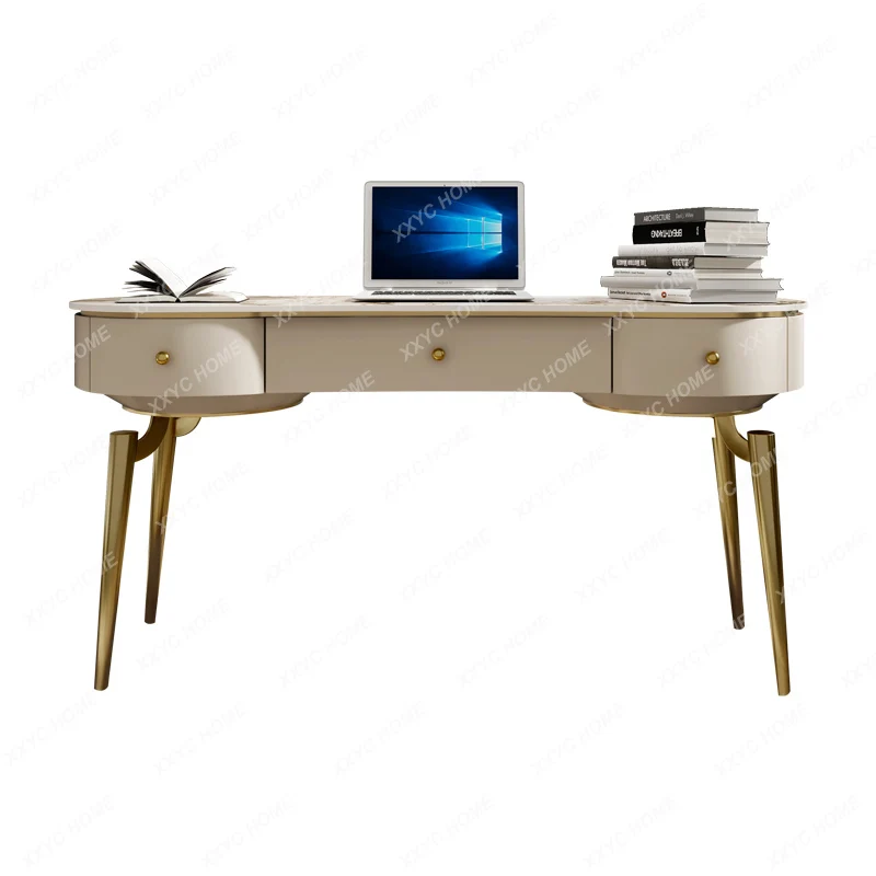 Light Luxury Desk and Chair Set Boss Office Desk Modern Minimalist High-end Feel Rock Board Computer Desk