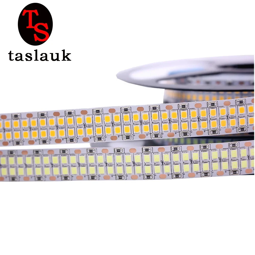 Tira de luces LED de 1/2/3/4/5M, 2835, 240LED/m, 480LED/m, 12V de CC, alto brillo, 2835 Flexible, blanco cálido/blanco, 5M/lote