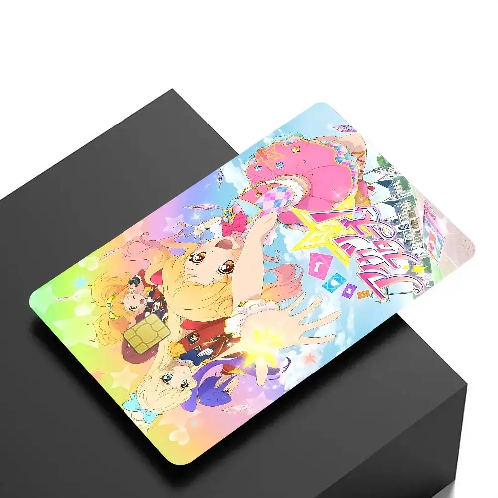 Anime Aikatsu Game Film Cover Sticker Case For Small Chip Credit Debit Card Front Side