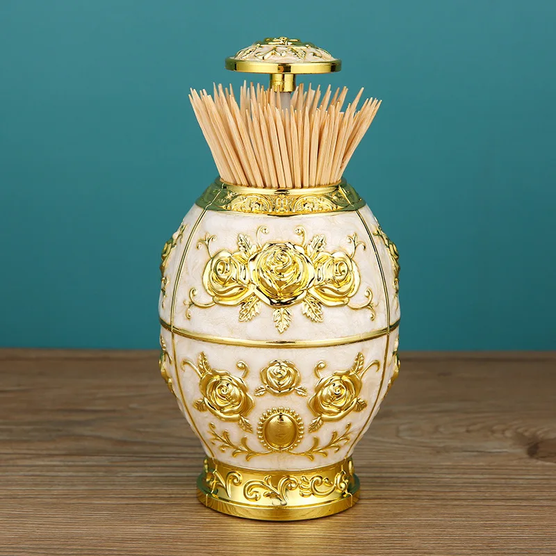 European toothpick holder household living room dining room press type automatic pop-up toothpick box creative personalized toot