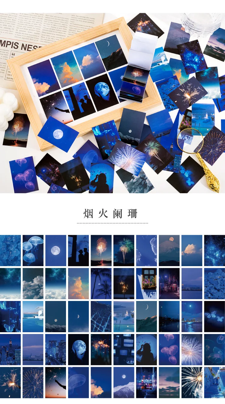 50 Sheets World Scenery Style Sticker Book Coated Paper Journal DIY Material Decoration Sticker Memo Pad Scrapbook Stationery