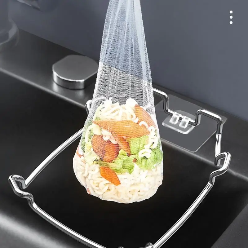 

Sink Filter Drain Rack Stainless Steel Kitchen Sink Filter Mesh Bag Stand Waste Garbage Net Shelf Sink Corner Mesh Strainer