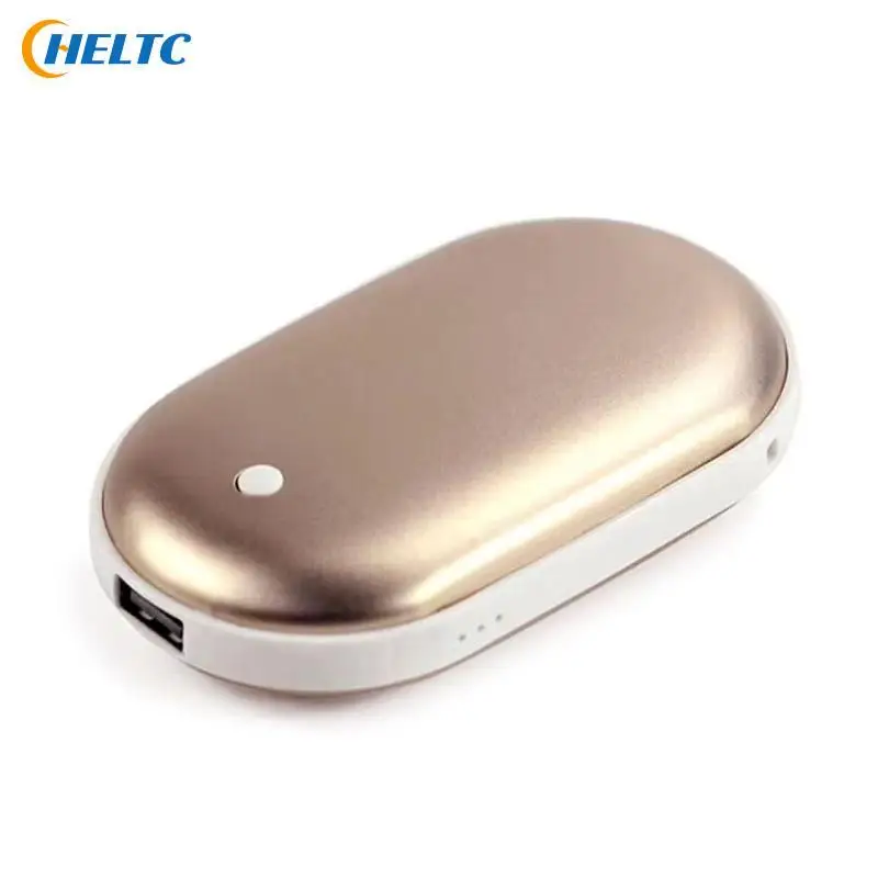 1pcs Mini Hand Warmer Winter Portable USB Rechargeable Pocket Hand Warmer Mobile Power Double-sided Quick Heating 5000mAh