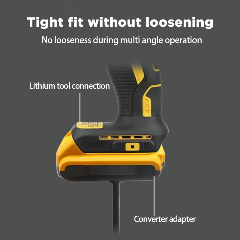 Imagem -05 - Lithium Battery Tools Converter Adapter Dewalt Milwaukee Makita Lithium-ion Power Connectors ac 220v dc 18v 20v