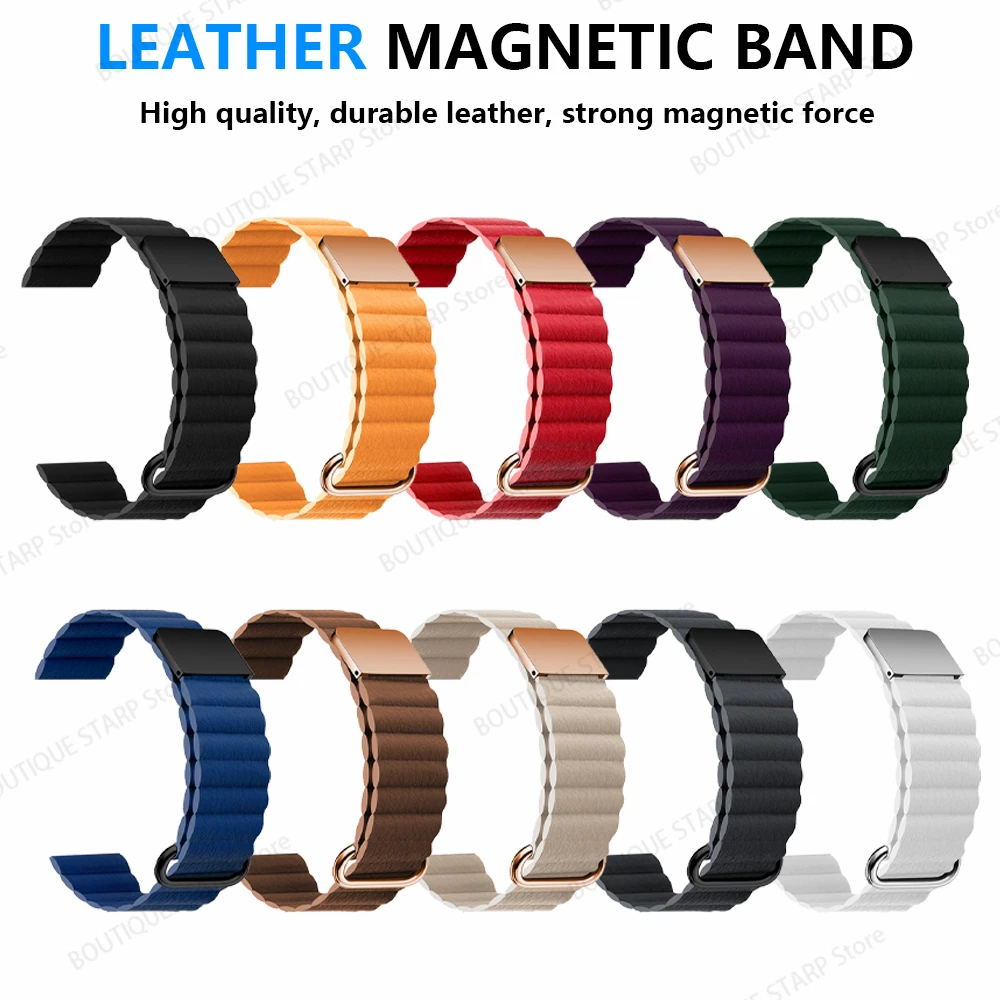 Magnetic Leather Band for HONOR GS3 GS Pro Watchband for HONOR Watch Band ES Magic 2 42mm 46mm Wrist Strap Bracelet 20mm 22mm