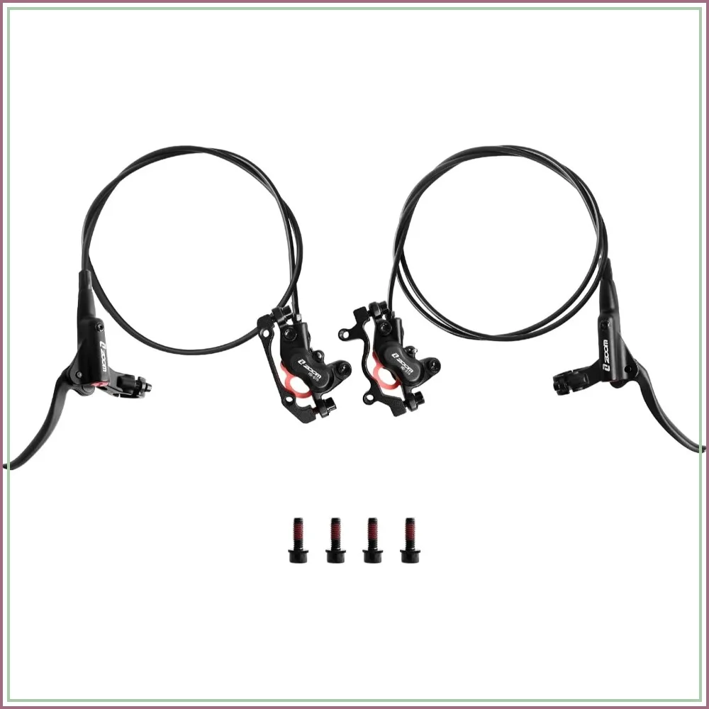

4-Pistons Hydraulic Disc Brake Set, MTB Hydraulic Brakes Left Front 850mm Right Rear 1450mm Bicycle Hydraulic Brake Kit for eBike, Mountain Bike, Road Bike, Fat Bike (Pre-Bled)