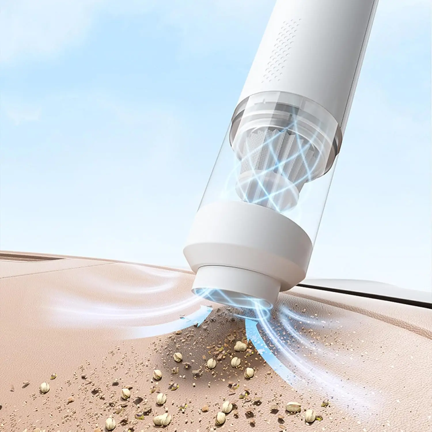 مكنسة كهربائية محمولة قوية لاسلكية - شفط قوي، خفيفة الوزن، بطارية طويلة، وظيفة النفخ، مثالية للسيارة والمنزل والمكتب،