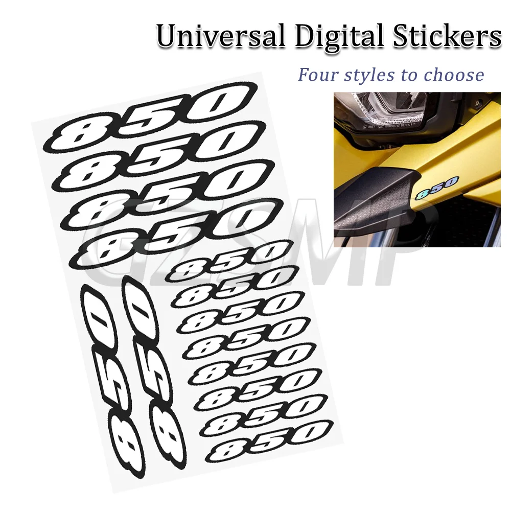 Motorcycle Stickers Number 850 Emblem Decals Fit for Aprilia TRIUMPH CFORCE 450 Mana SRV TDM TRX XS 600 Tiger750 F800GS