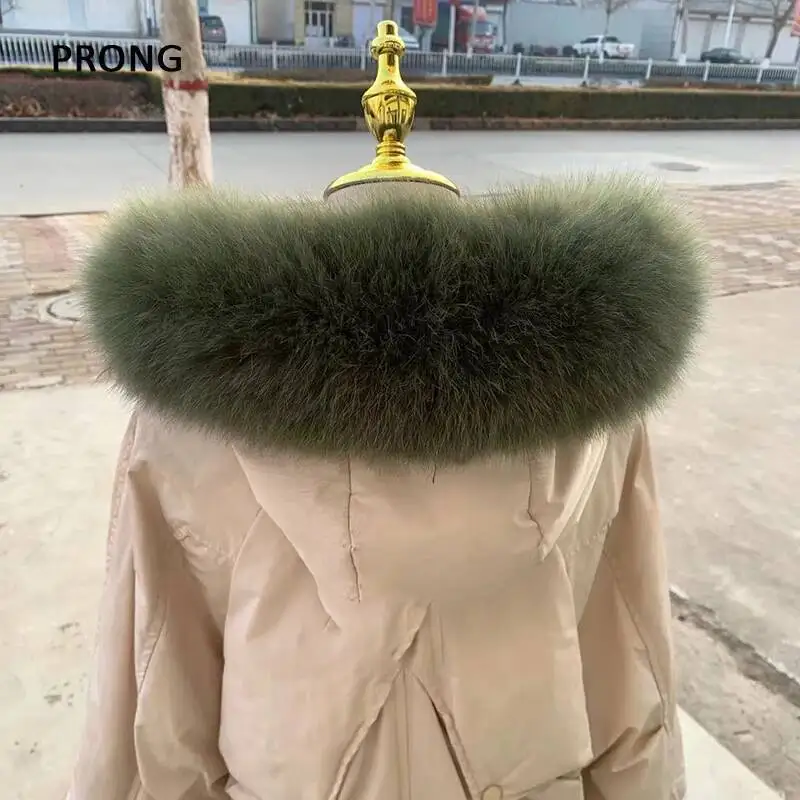 Super large real fox fur collar, single purchase down jacket pie, overcome male and female universal real fur hat collar, wool view 6