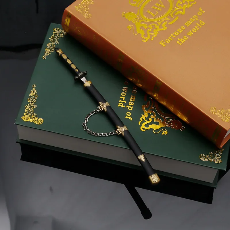 22cm/8.66in Sword & Sorcery Tsurumaru Taijutsu Alloy Sword With Sheath Katana Knife Game Peripheral Weapon Model Props Ornaments