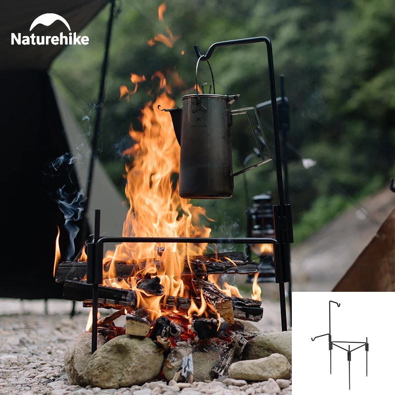 

Naturehike Outdoor Portable Iron Tripod Adjustable Height Barbecue Rack Camping Firewood Rack Easy Assembly Picnic Accessories