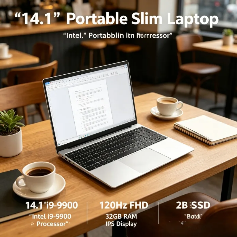 

14.1" 120Hz FHD IPS Slim Laptop, Intel i9-9900, 32GB RAM, 2TB SSD, Portable Body with Premium Backlit Keyboard