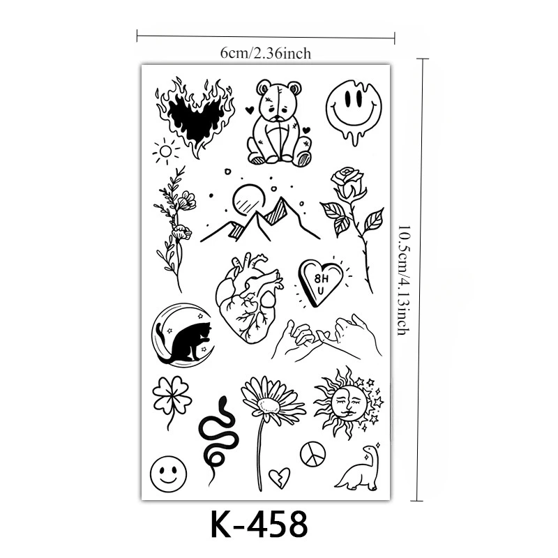 헤나 손가락 문신(18) 임시 문신, 15일까지 지속되는 신기술 매직 방수 반영구적 스티커.