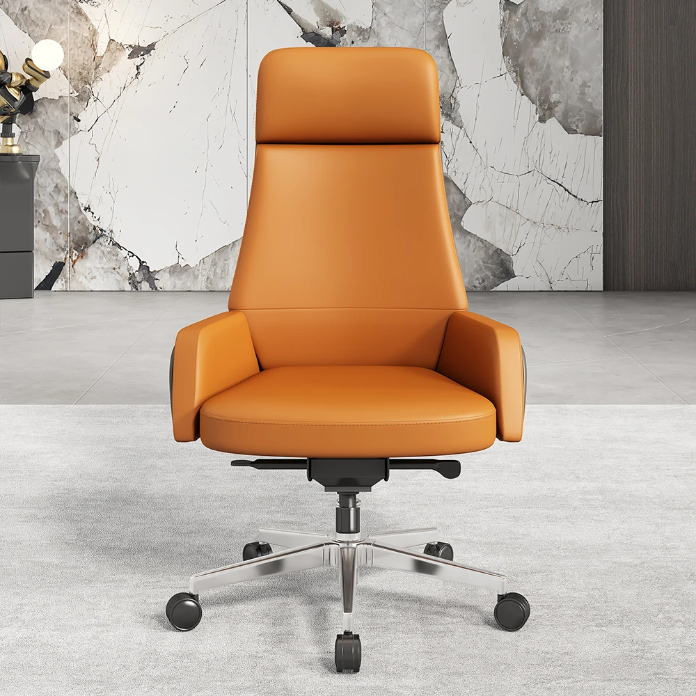 #￥Contemporary Design Office Furniture Synthetic Leather Boss Swivel Desk Chair with Reclining Massage Feature forRestaurant Use