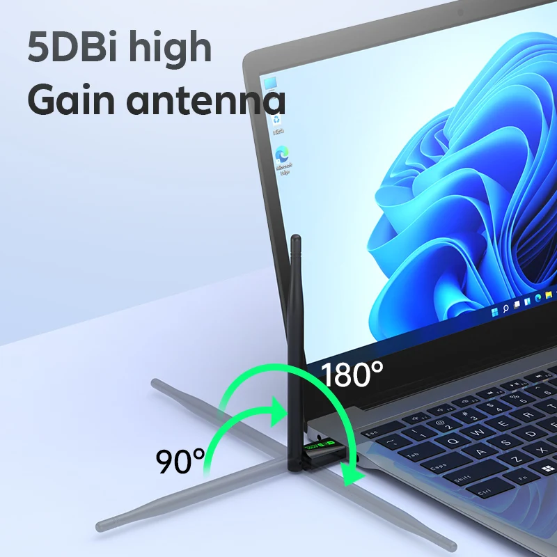 Adaptador usb wifi 6 ax900 bluetooth 5.4, placa de rede sem fio 2.4g e 5ghz, antena wi-fi usb para pc/laptop win10/11 driver grátis