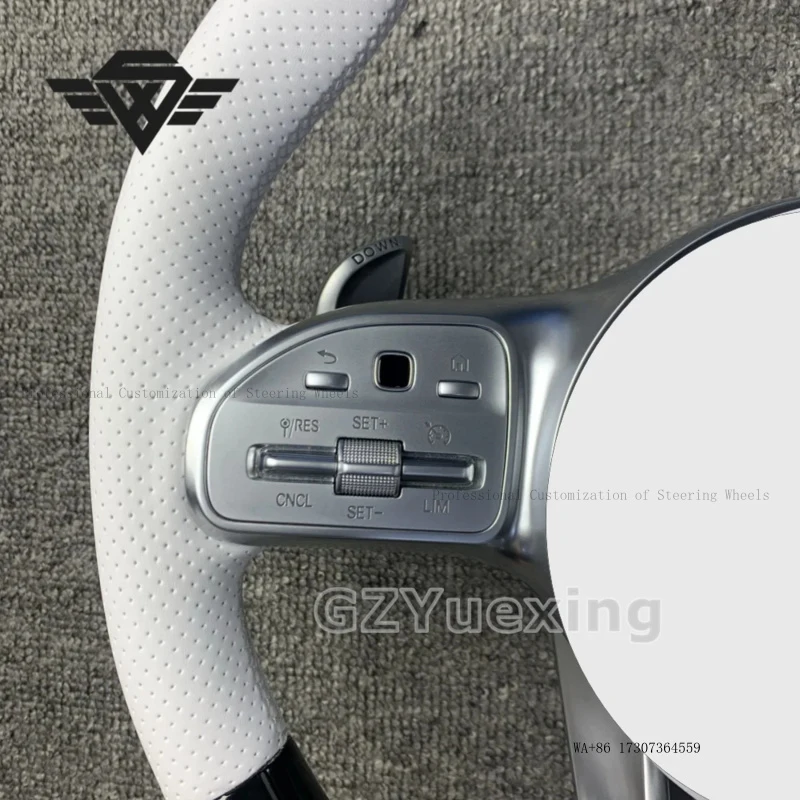 Customized Peach Wood Piano Black Steering Wheel for Benz Mercedes AMG B C E GLS GLA S C63 W205 W204 W213 2012-2021