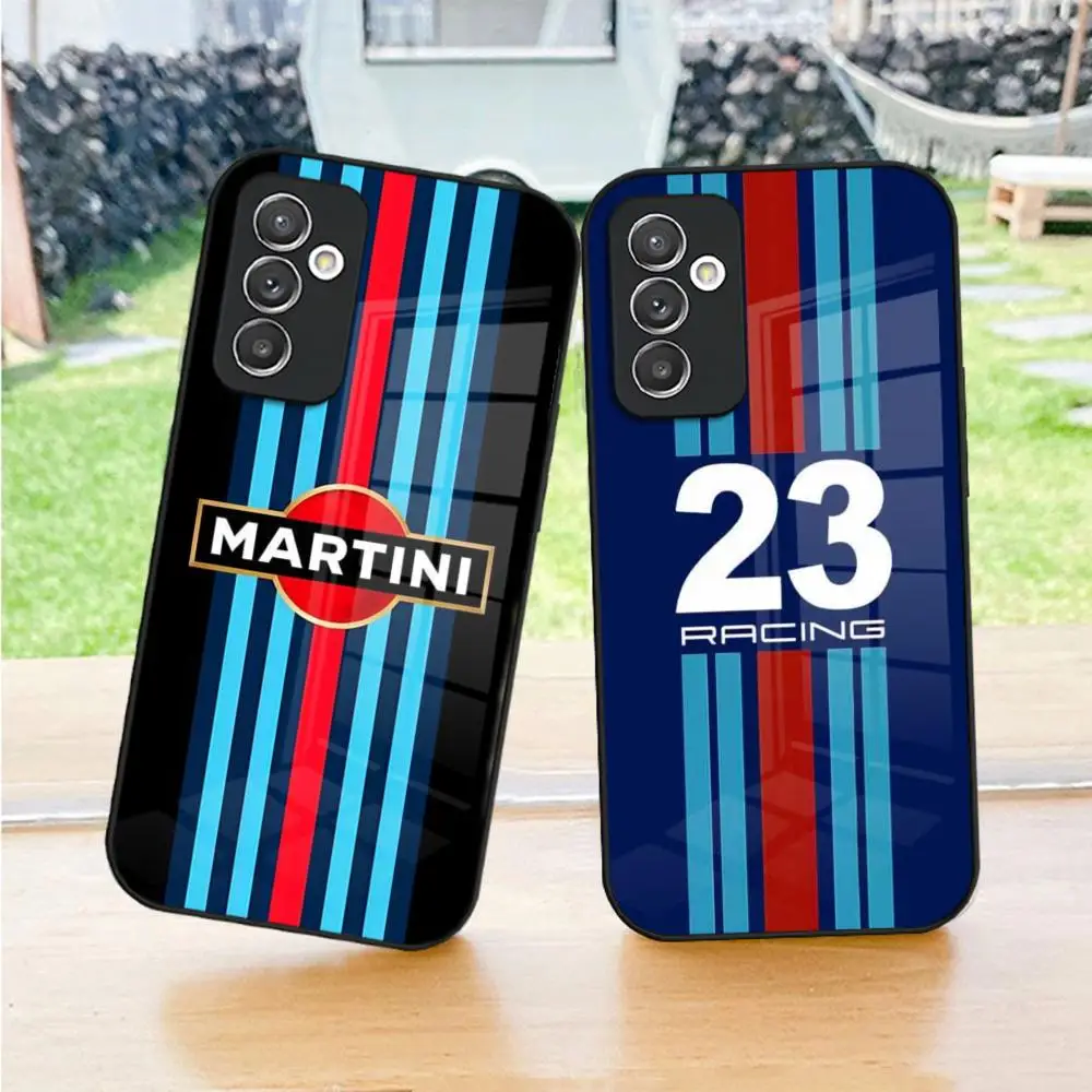 

M-Martinis Racing Horizontal Stripe Phone Case For S23 Samsung S24 S25 Ultra S22 S20 Fe S21 A54 A34 A24 A53 A16 A14 Glass Cover