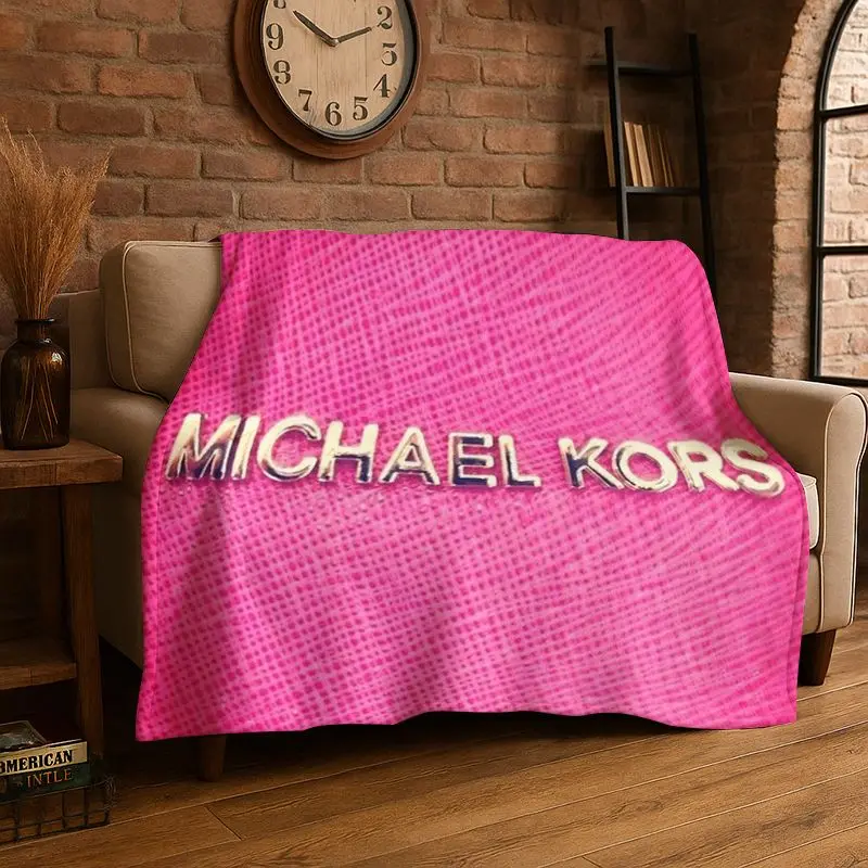 Classic M-Michael-Kors Logo Soft Flannel Throw Blanket,Cozy Blanket for Bed,Couch,Sofa,Bedroom,Living Room,Travel,Picnic