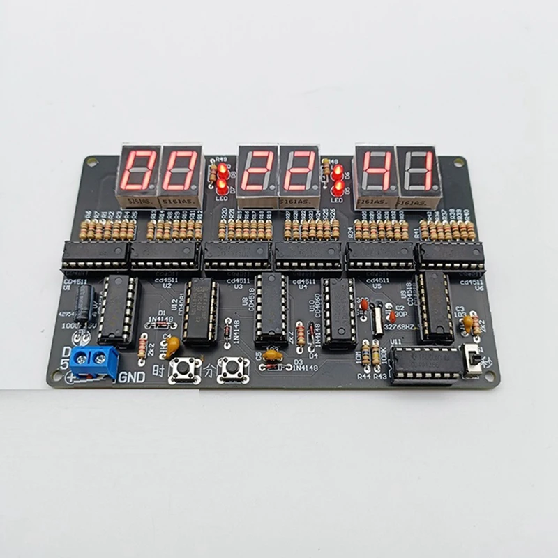 Kit de reloj de circuito Digital DC 4,5 V-5,5 V, 6 bits, reloj electrónico, enseñanza y entrenamiento, producción de soldadura, reemplazo de bricolaje