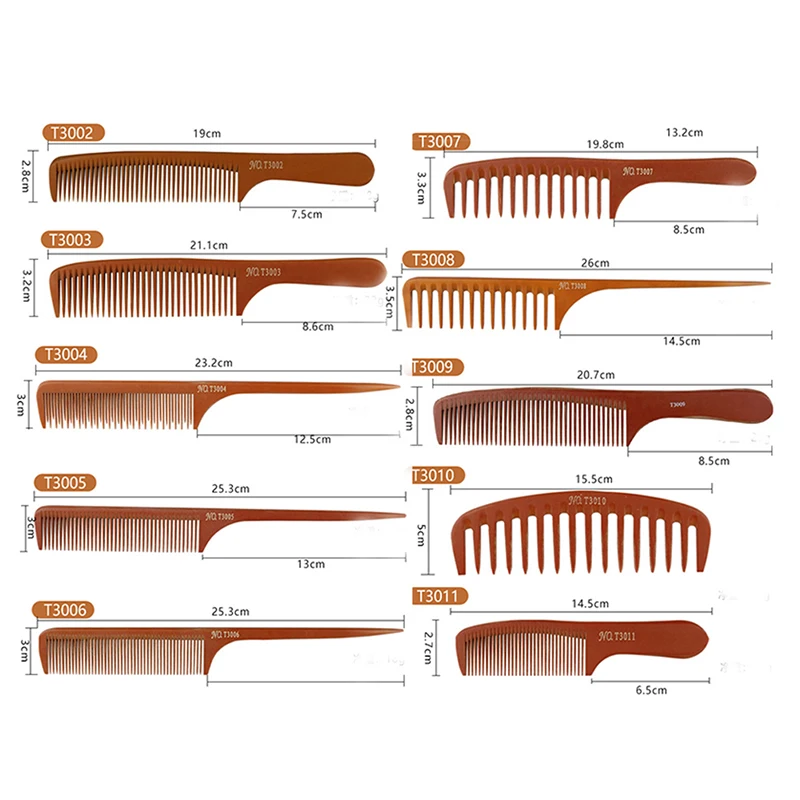 Pure Manual Bakelite Comb Salon Anti-Static Anti Tangling Wood Parting Comb Hair Brush Hair Care Styling Tool Salon Accessories