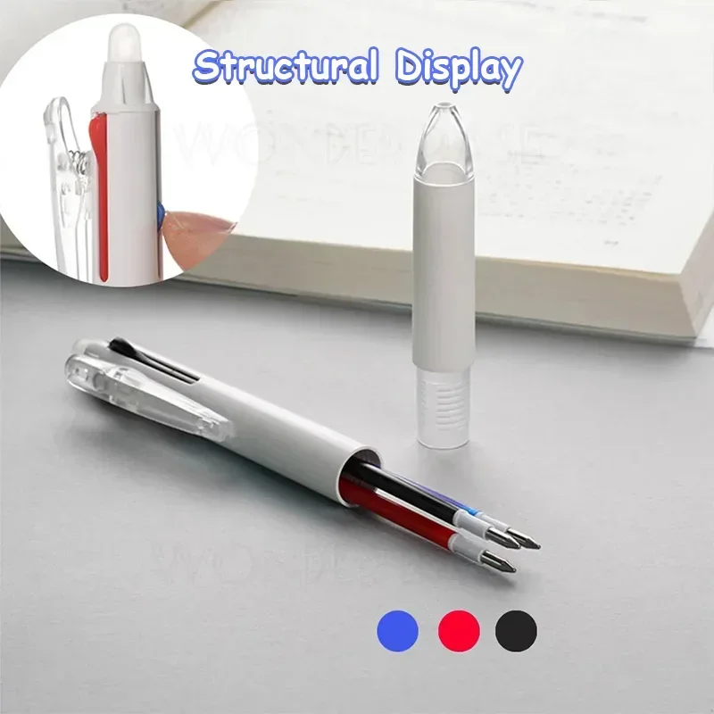 3 in 1 Erasable Gel Pen Set 0.5mm Replaceable Black Blue Red Refills Multicolor Erasable Pen Office School Student Stationery